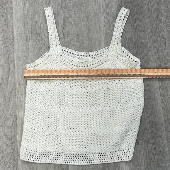 Vince Crochet Knit Cotton Camisole Tank Top Size XL - Picture 2 of 10
